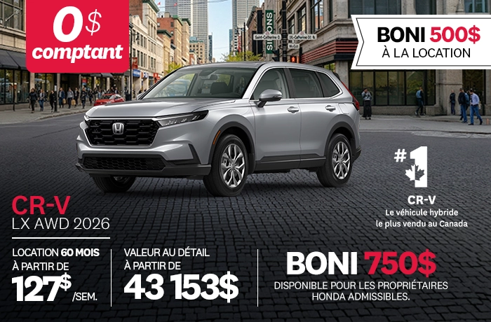 Bannière de Promotion CR-V 2026